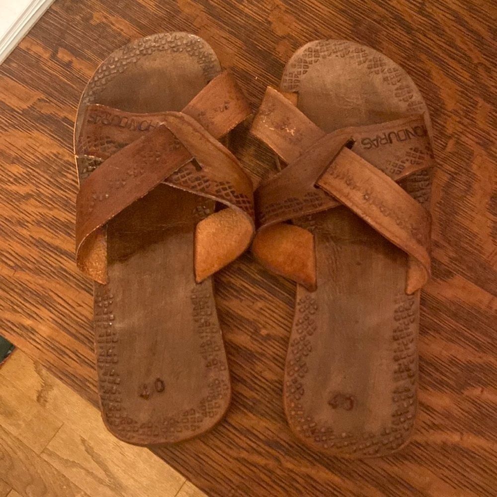 Honduras leather hand made sandals size 40